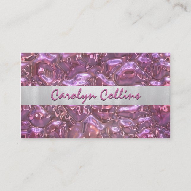 Modern Pink Foil Look Business Card (Front)