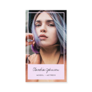 Modern pink frame actor model singer dancer photo business card