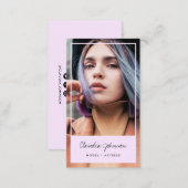 Modern pink frame actor model singer dancer photo business card (Front/Back)