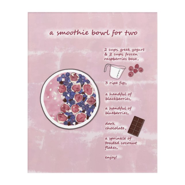 Modern Pink Fruit Smoothie Recipe Food Art Poster (Front)