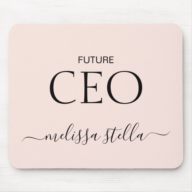 Modern Pink Future CEO Name | Best Girly Gift Mouse Pad (Front)