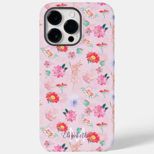 Modern Pink Garden Floral Case_Mate iPhone 14 Pro Max Case