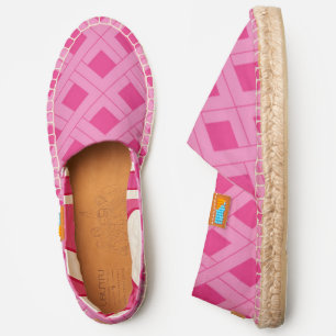 Modern Pink Geometric Summer Abstract Pattern Espadrilles