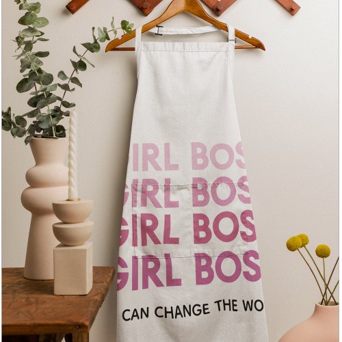 Modern Pink Girl Boss Best Girly Gift Apron