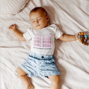 Modern Pink Girl Boss Best Girly Gift  Baby Bodysuit