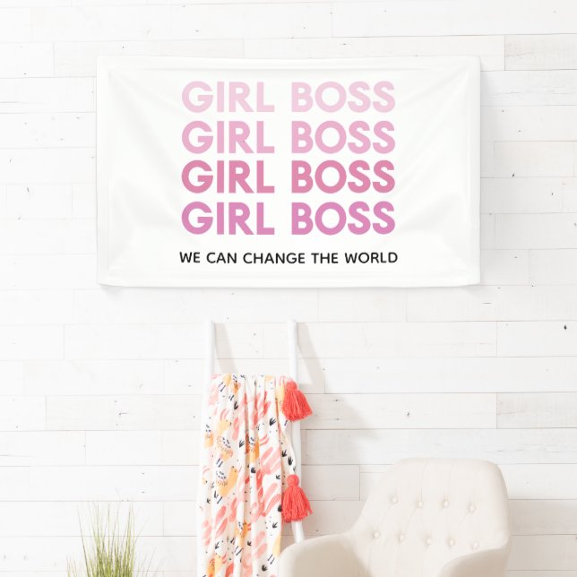Modern Pink Girl Boss Best Girly Gift Banner (Insitu)
