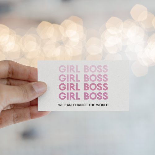 Modern Pink Girl Boss Best Girly Gift Business Card