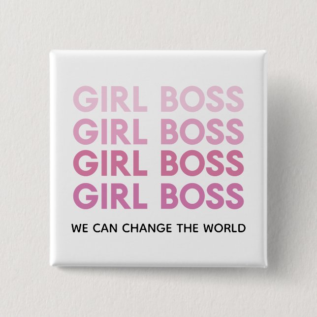 Modern Pink Girl Boss Best Girly Gift  Button (Front)