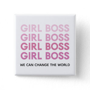 Modern Pink Girl Boss Best Girly Gift  Button