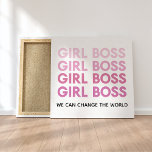 Modern Pink Girl Boss Best Girly Gift Canvas Print<br><div class="desc">Modern Pink Girl Boss Best Girly Gift</div>