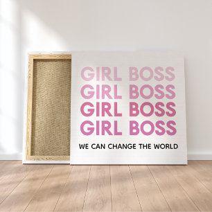 Modern Pink Girl Boss Best Girly Gift Canvas Print