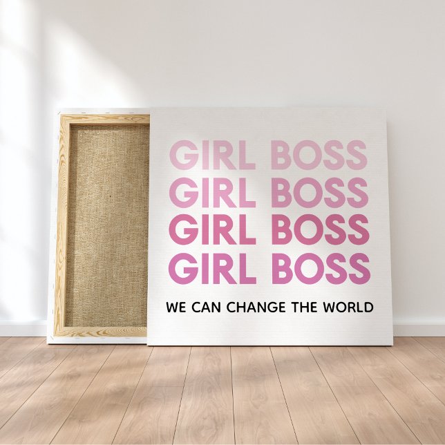 Modern Pink Girl Boss Best Girly Gift Canvas Print (Creator Uploaded)