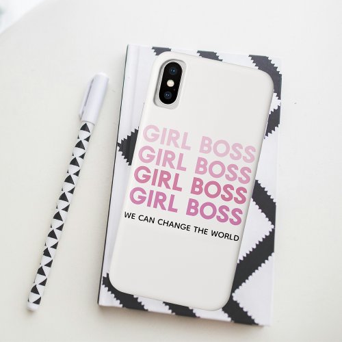 Modern Pink Girl Boss Best Girly Gift  iPhone XS Case