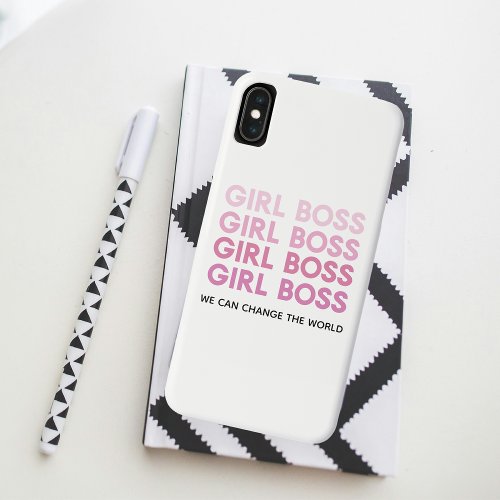 Modern Pink Girl Boss Best Girly Gift iPhone XS Max Case