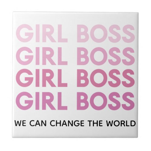 Modern Pink Girl Boss Best Girly Gift Ceramic Tile