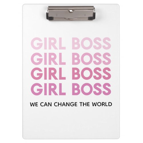 Modern Pink Girl Boss Best Girly Gift Clipboard