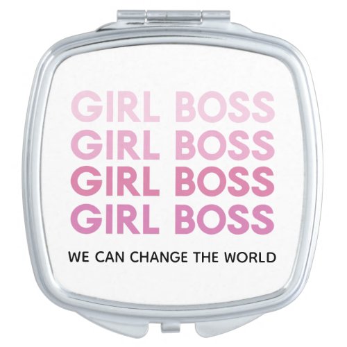 Modern Pink Girl Boss Best Girly Gift Compact Mirror