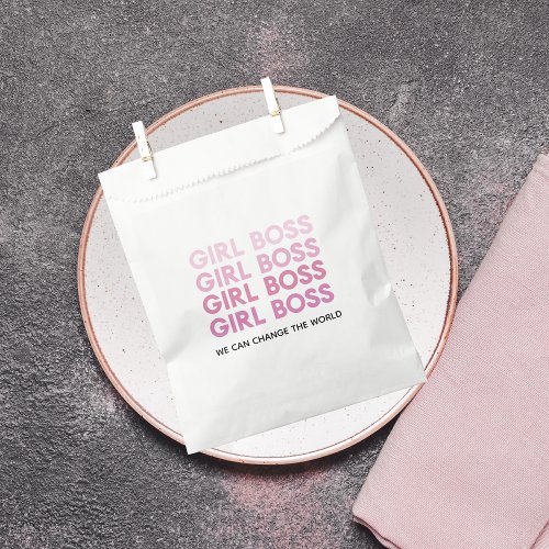 Modern Pink Girl Boss Best Girly Gift Favor Bag