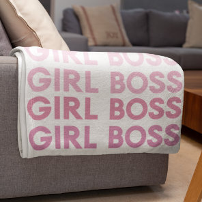 Modern Pink Girl Boss Best Girly Gift Fleece Blanket