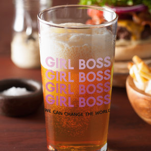 Modern Pink Girl Boss Best Girly Gift Glass Modern Pink Girl Boss Best Girly Gift Glass
