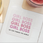 Modern Pink Girl Boss Best Girly Gift Glass Coaster<br><div class="desc">Modern Pink Girl Boss Best Girly Gift</div>