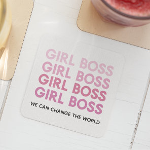 Modern Pink Girl Boss Best Girly Gift Glass Coaster