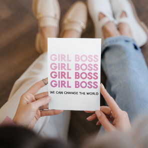 Modern Pink Girl Boss Best Girly Gift Holiday Card