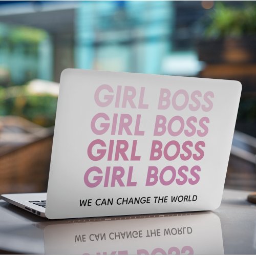 Modern Pink Girl Boss Best Girly Gift HP Laptop Skin