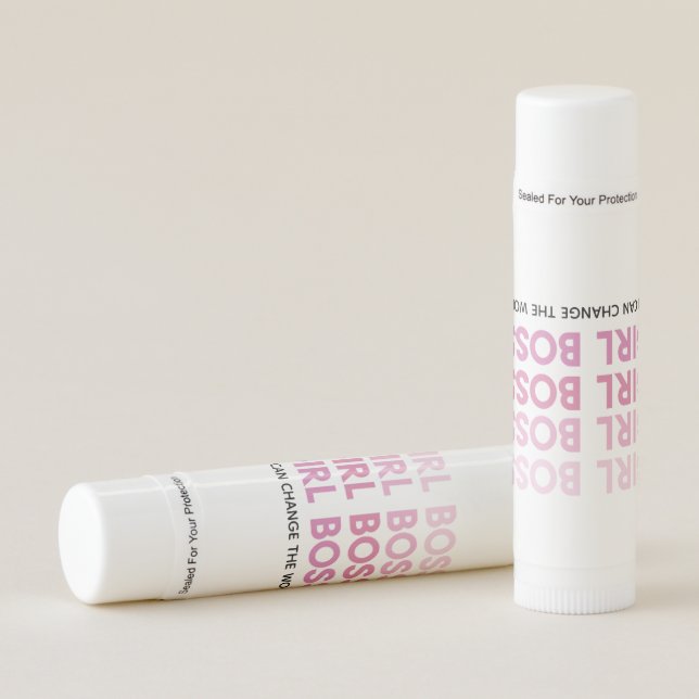 Modern Pink Girl Boss Best Girly Gift Lip Balm (Front)