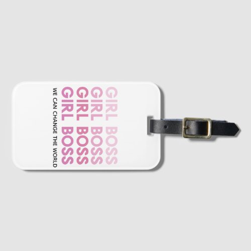 Modern Pink Girl Boss Best Girly Gift Luggage Tag