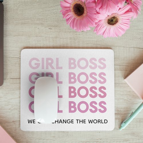 Modern Pink Girl Boss Best Girly Gift Mouse Pad