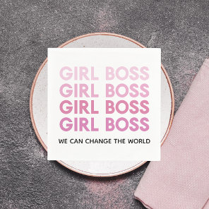Modern Pink Girl Boss Best Girly Gift Napkins