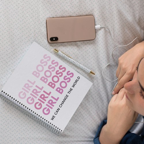 Modern Pink Girl Boss Best Girly Gift Notebook
