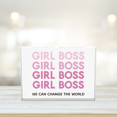 Modern Pink Girl Boss Best Girly Gift Photo Block