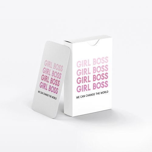 Modern Pink Girl Boss Best Girly Gift Poker Cards