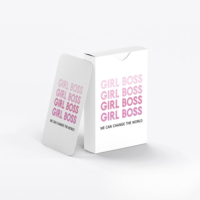 Modern Pink Girl Boss Best Girly Gift Poker Cards (Creator Uploaded)