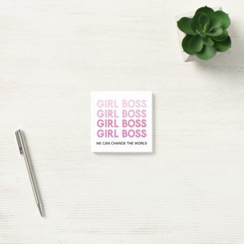 Modern Pink Girl Boss Best Girly Gift Post_it Notes