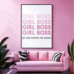 Modern Pink Girl Boss Best Girly Gift Poster
