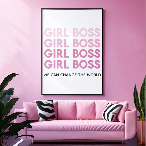 Modern Pink Girl Boss Best Girly Gift Poster