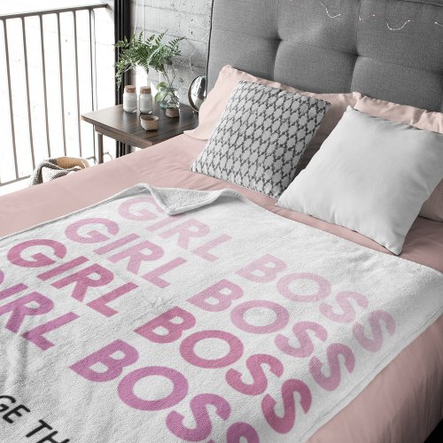 Modern Pink Girl Boss Best Girly Gift Sherpa Blanket