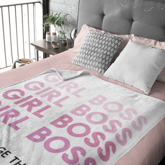 Modern Pink Girl Boss Best Girly Gift Sherpa Blanket (Creator Uploaded)