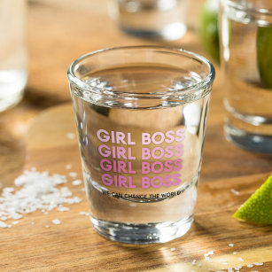 Modern Pink Girl Boss Best Girly Gift Shot Glass