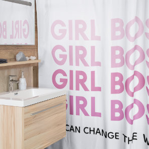Modern Pink Girl Boss Best Girly Gift Shower Curtain Modern Pink Girl Boss Best Girly Gift Shower Curtain