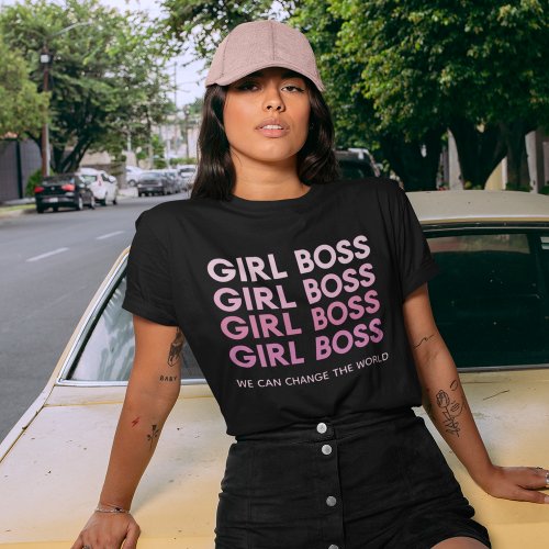 Modern Pink Girl Boss Best Girly Gift  T_Shirt