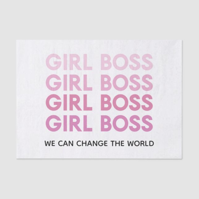 Modern Pink Girl Boss Best Girly Gift Tissue Paper (Front)