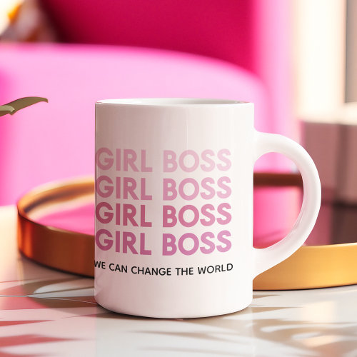 Modern Pink Girl Boss Best Girly Gift Two-Tone Coffee Mug