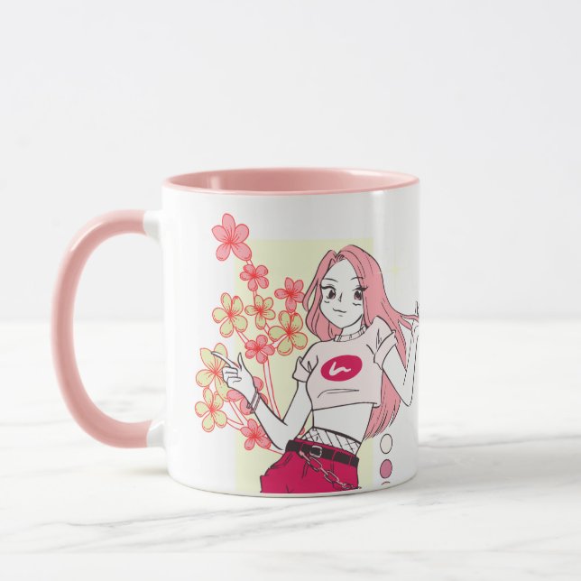 Modern Pink Girl Boss Coffee Mug (Left)