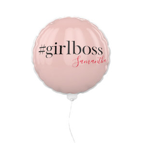 Modern Pink Girl Boss & Name | best Girly Gift Balloon