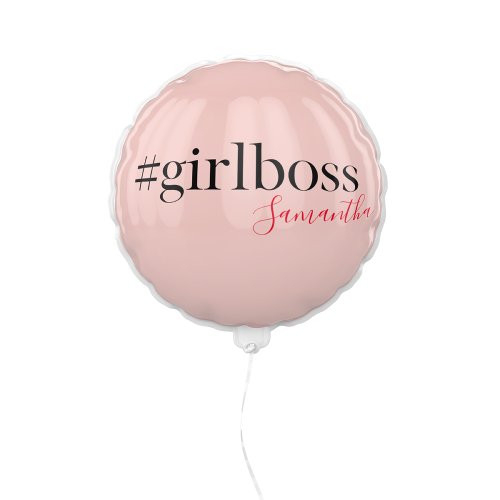 Modern Pink Girl Boss  Name  best Girly Gift Balloon