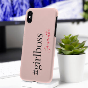 Modern Pink Girl Boss & Name   best Girly Gift iPhone XS Max Case